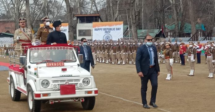 Advisor Bhatnagar unfurls National Flag on Republic Day at SK Stadium, Srinagar-26-2