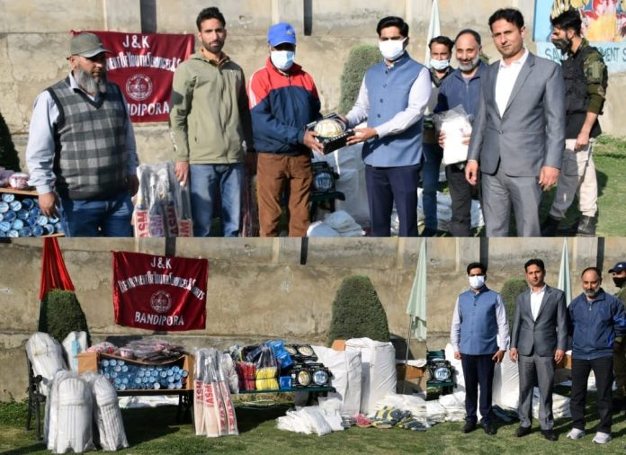 DC Bandipora hands over sports items to YSS officers for Gurez Youth