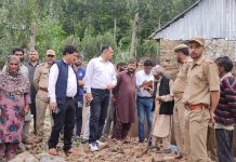 Conservator of Forests South Kashmir visits fire victims from Tribal community Verinag