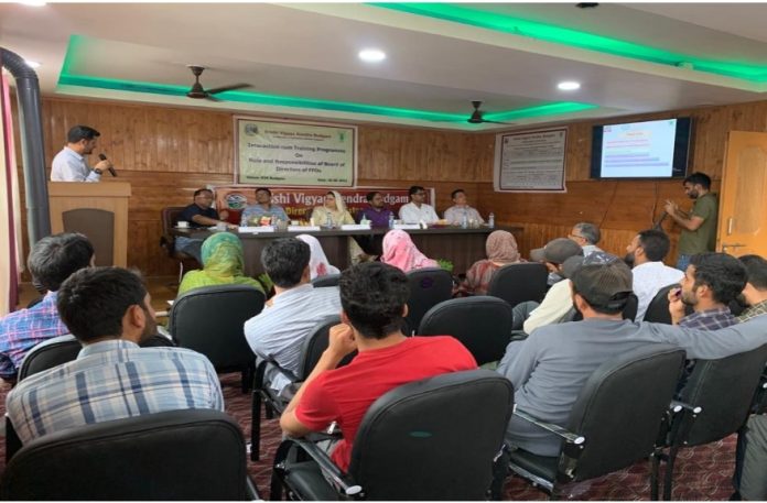 KVK Budgam organized one day ôInteraction cum training programme on Role and responsibilities of Board of Directors of FPOs.