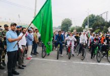 DC Srinagar Aijaz Asad flags off Cyclothon for a “Drug- Free Srinagar”