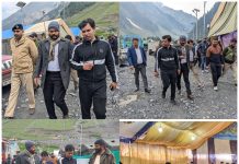 Div Com visits Baltal axis of Shri Amarnathji Cave; takes firsthand appraisal of arrangements
