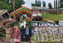 Sakeena Itoo hoists National Flag at Shaheed Himayun Muzammil Memorial Government Degree College Anantnag