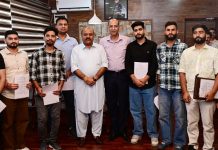 Dy CM, Advisor to CM present appointment letters to 8 youth under RAS
