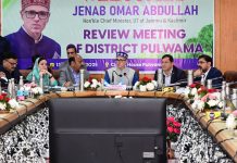 CM Omar Abdullah chairs review meeting at Pulwama