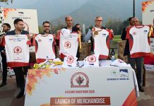 CM Omar Abdullah unveils Kashmir Marathon merchandise, invites runners, fitness enthusiasts & all interested to join November 2 event