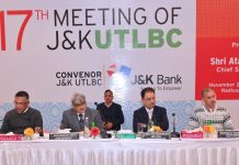 Chief Secretary chairs 17th J&K UTLBC meeting