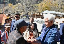 LG visits Chishoti Paddar in Kishtwar, lays foundation stone for construction of new houses for flood-affected families