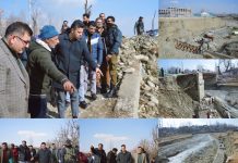 DC Budgam inspects progress of restoration, repair work on Panzan Bridge
